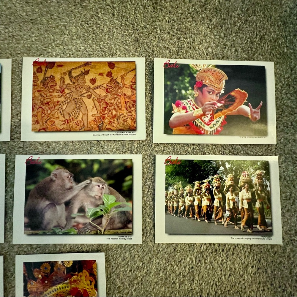 Set of 10 Bali Postcards